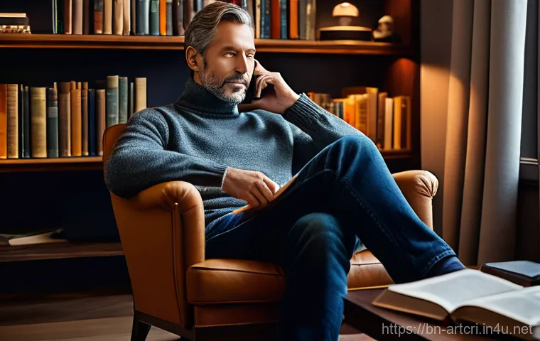 미술평론가를 위한 자기 관리법 - A serene female art critic, in her mid-30s, with a gentle expression, wearing comfortable and stylis...