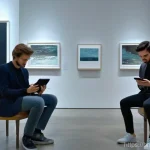 미술평론가 인터뷰 사례 - **Prompt for Image Generation: "Evolution of Art Criticism: From Traditional Judgment to Digital Dis...