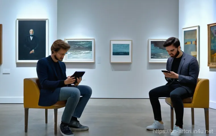 미술평론가 인터뷰 사례 - **Prompt for Image Generation: "Evolution of Art Criticism: From Traditional Judgment to Digital Dis...