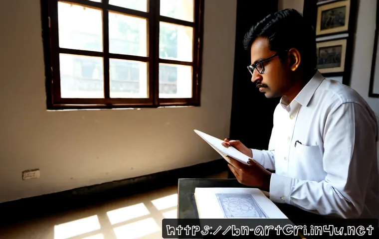 미술평론가 이론과 실무의 균형 - Photorealistic editorial scene of a Bengali art critic in a sunlit contemporary gallery in Dhaka, th...